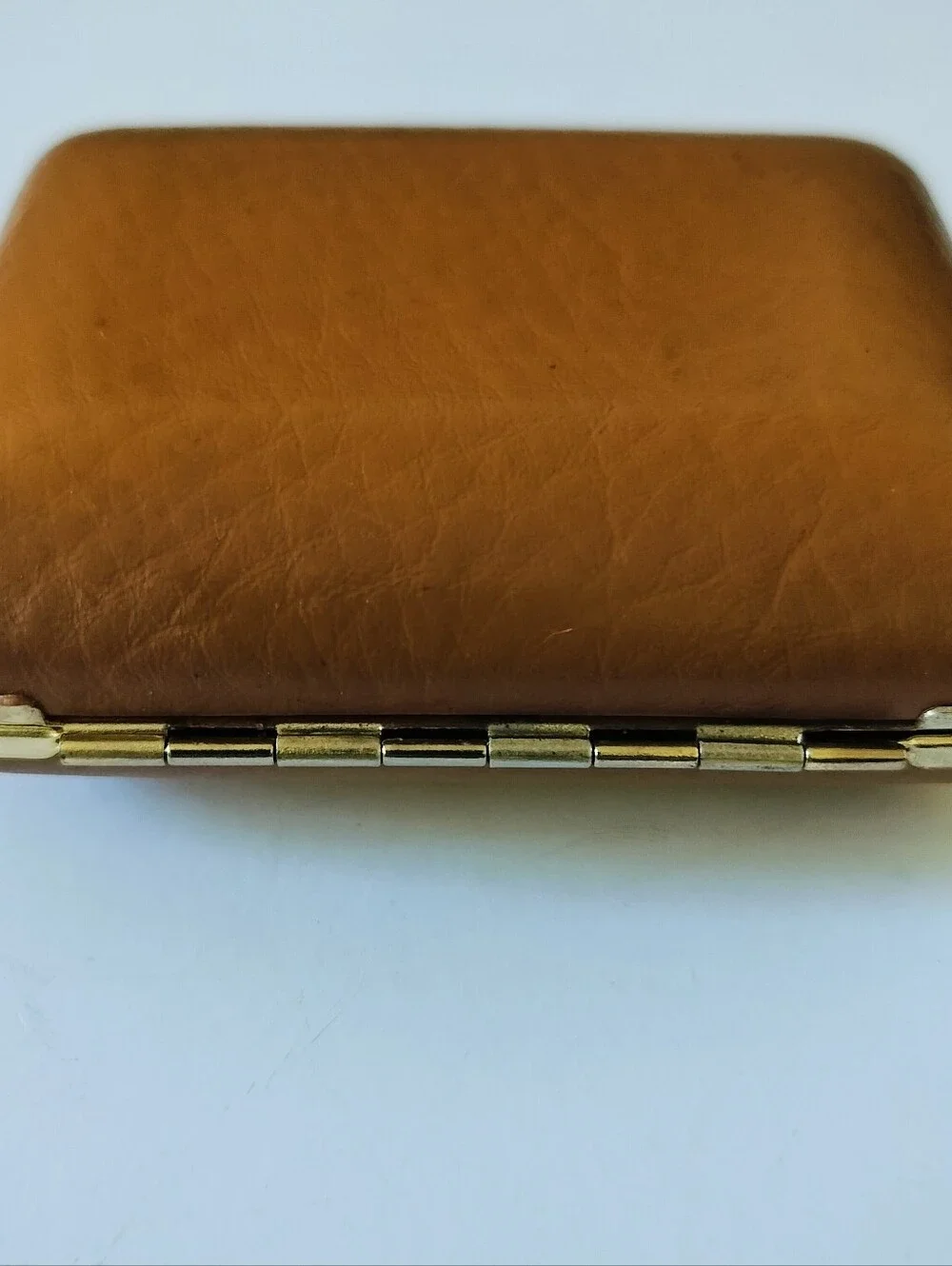 Vintage Bulova Travel Alarm Clock in Tan Leather Folding Case Made in Japan